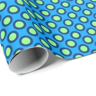 Retro circled dots, cerulean blue and green