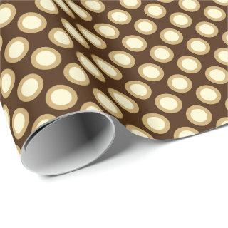 Retro circled dots, chocolate, cream and tan