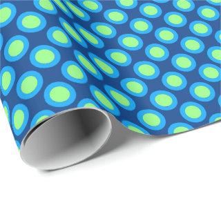Retro circled dots, cobalt blue and light green