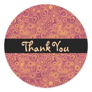 Retro Circles Thank You Classic Round Sticker