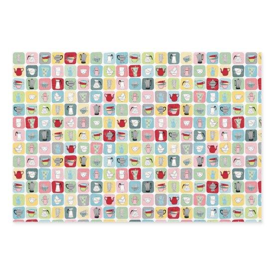 Retro Coffee Pots and Cups Pattern  Sheets