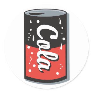 retro cola can design classic round sticker