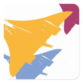 Retro Concorde Jet Airplane Aviation Flight Design Square Sticker