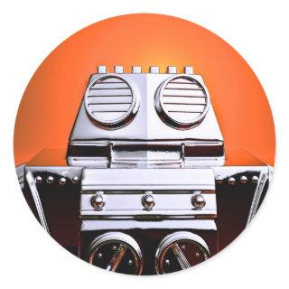 Retro Cropped Toy Robot 04 Sticker