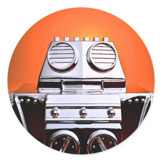 Retro Cropped Toy Robot 04 Sticker