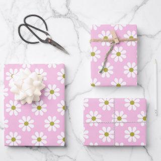 Retro Daisy Flower Pattern in Pink   Sheets