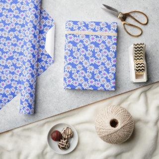 Retro Daisy Flowers on Periwinkle