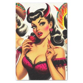 Retro Devilish Pin-up Tissue Paper