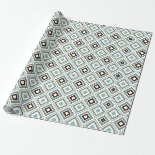 Retro Diamonds Brown Turquoise