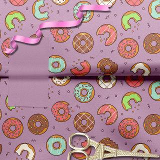Retro Donut Pattern Berry Tissue Paper