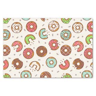 Retro Donut Pattern Cute Colorful Style Tissue Paper