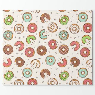 Retro Donut Pattern Cute Colorful Style