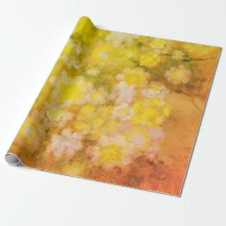 Retro Floral Abstract Salty Watercolor Painting
