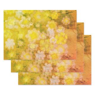 Retro Floral Abstract Salty Watercolor Painting   Sheets