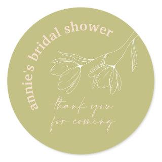 Retro Floral Bridal Shower Favor Seal Sticker A115