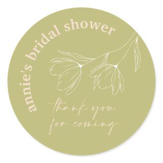 Retro Floral Bridal Shower Favor Seal Sticker A115