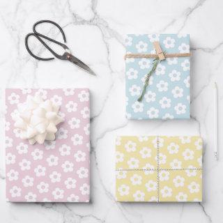 Retro Floral Cute Cartoon Pastel Daisy Pattern  Sheets