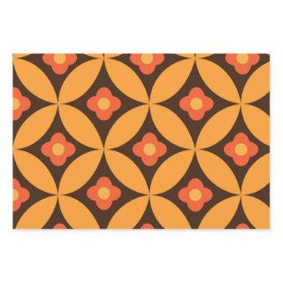 Retro flower on Mid Century Circles Orange   Sheets