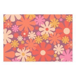 Retro Flowers 60s 70s Aesthetic Floral Pattern  Sheets