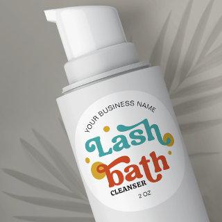 Retro Fonts Colorful Lash Extensions Shampoo Classic Round Sticker