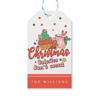 Retro Funny Christmas Calories Don’t Count  Gift T Gift Tags