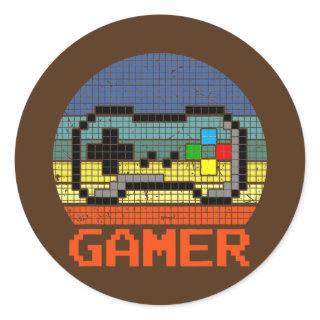 Retro Gaming Vintage Gamer Gaming Stuff 8 Bites Classic Round Sticker