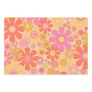 Retro Garden Flowers 60s 70s Floral Pattern Pink  Sheets