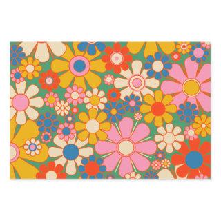 Retro Garden Flowers Colorful Floral Pattern  Sheets