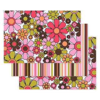 Retro Garden Flowers Groovy 60s 70s Floral Pattern  Sheets