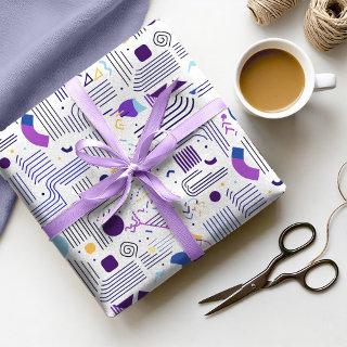 Retro Geometric Abstract Pat#4 Purple Blue ID1067