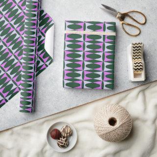 Retro Geometric Green Purple Unique Bright Festive
