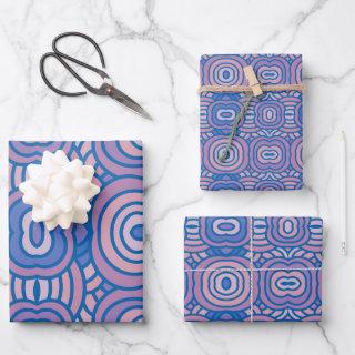 Retro Geometric Pattern in Blue and Pink   Sheets