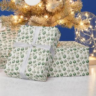 Retro Glass Ornaments - Festive Green Nostalgia