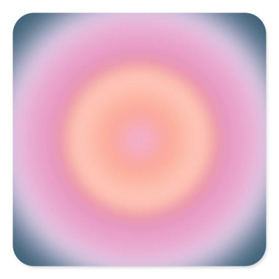 Retro Gradient Dark Blue And Pink Abstract Aura Square Sticker
