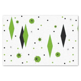 Retro Green Diamonds & Starbursts Tissue Paper