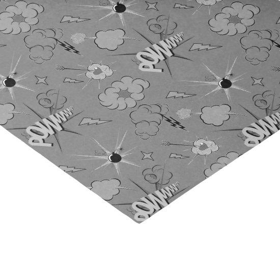 Retro Grey Comic Book Pattern Tissue Paper