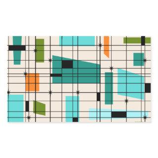 Retro Grid & Starbursts Stickers