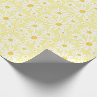 Retro Groovy Daisies Spring Pattern Pastel Yellow