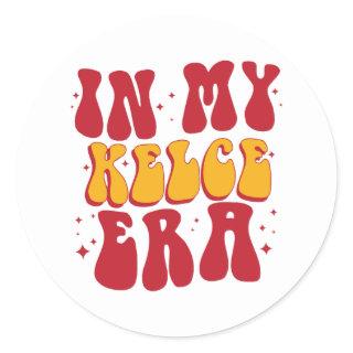 Retro Groovy In My Kelce Era  Classic Round Sticker