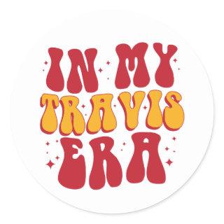 Retro Groovy In My Travis Era  Classic Round Sticker