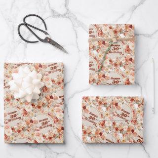 Retro groovy terracotta burgundy blush 30 birthday  sheets