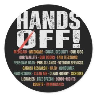 Retro Hands Off Protest Public Lands Medicare Patr Classic Round Sticker