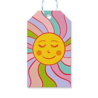 Retro happy sun gift tags
