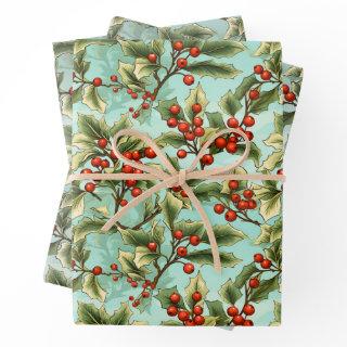 Retro Holly Christmas  Sheets