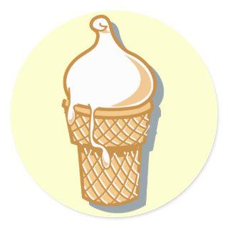 retro ice cream cone classic round sticker