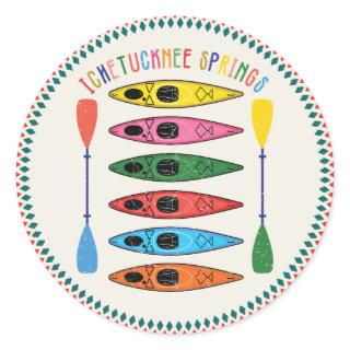 Retro Ichetucknee Springs Kayaking Classic Round Sticker