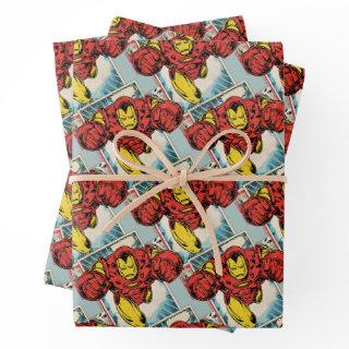 Retro Iron Man Flying Out Of Comic  Sheets