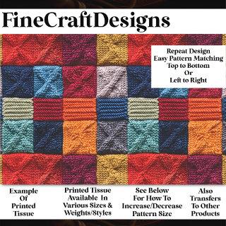 Retro Knitted Squares Quilt Pattern BP4 Decoupage Tissue Paper