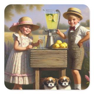 Retro Lemonade Stand Have a Good Summer Square Sticker