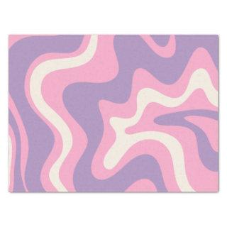 Retro Liquid Swirl Groovy Abstract Purple Pink Tissue Paper